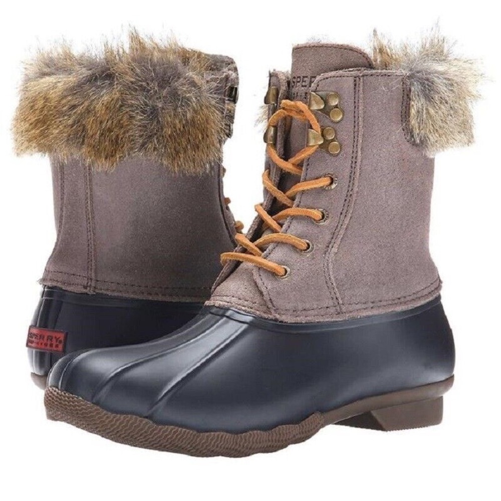 Sperry Faux Fur Duck Boots size 6